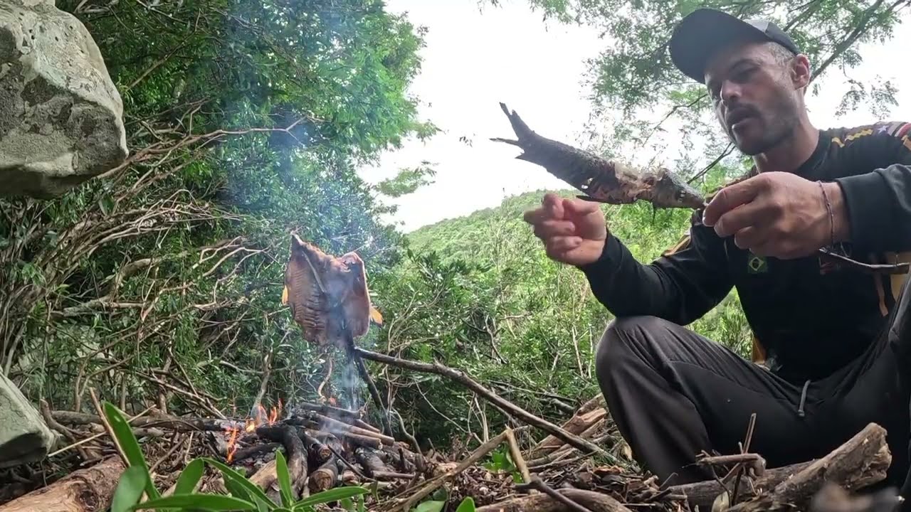 Curimba assada na brasa tava boa demais