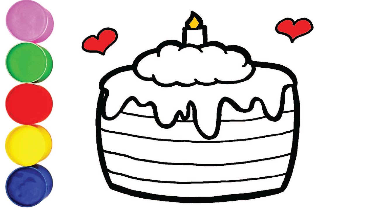 Geburtstagstorte Zeichnen und Malen für Kinder