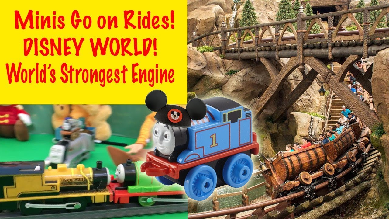 THOMAS & FRIENDS Minis Go on Rides at DISNEY WORLD World's Strongest Engine!