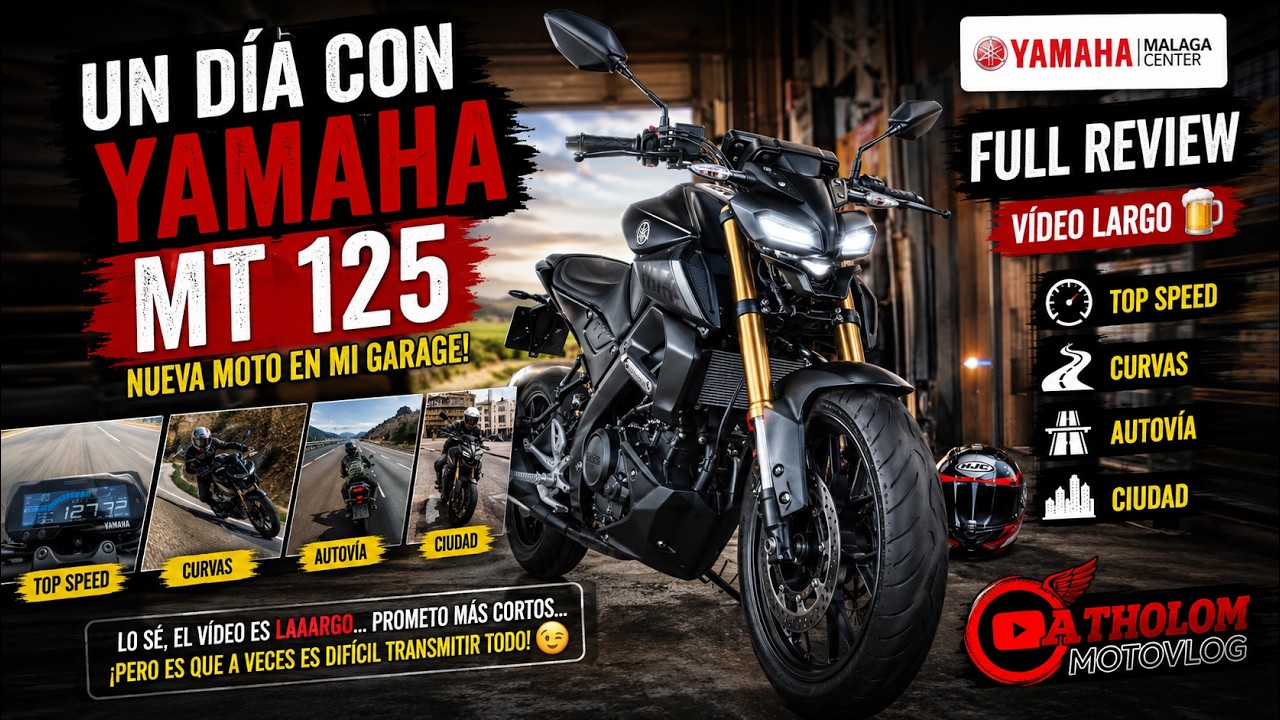 Día entero con una Yamaha MT 125 | Full Review | Autovía, Curvas, Ciudad | Top Speed | Video largo 🍺