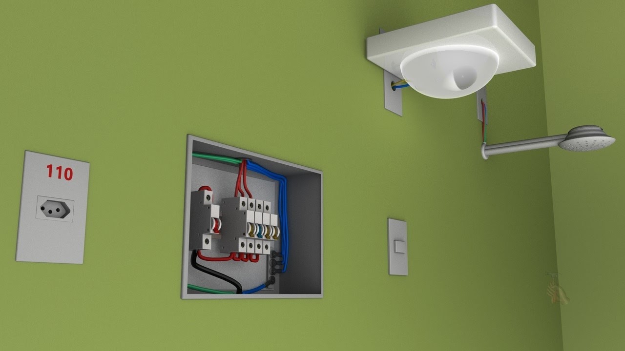 Como montar Quadro de Distribuição de Energia  Monofásico e ligar Tomada, Lâmpada e Chuveiro