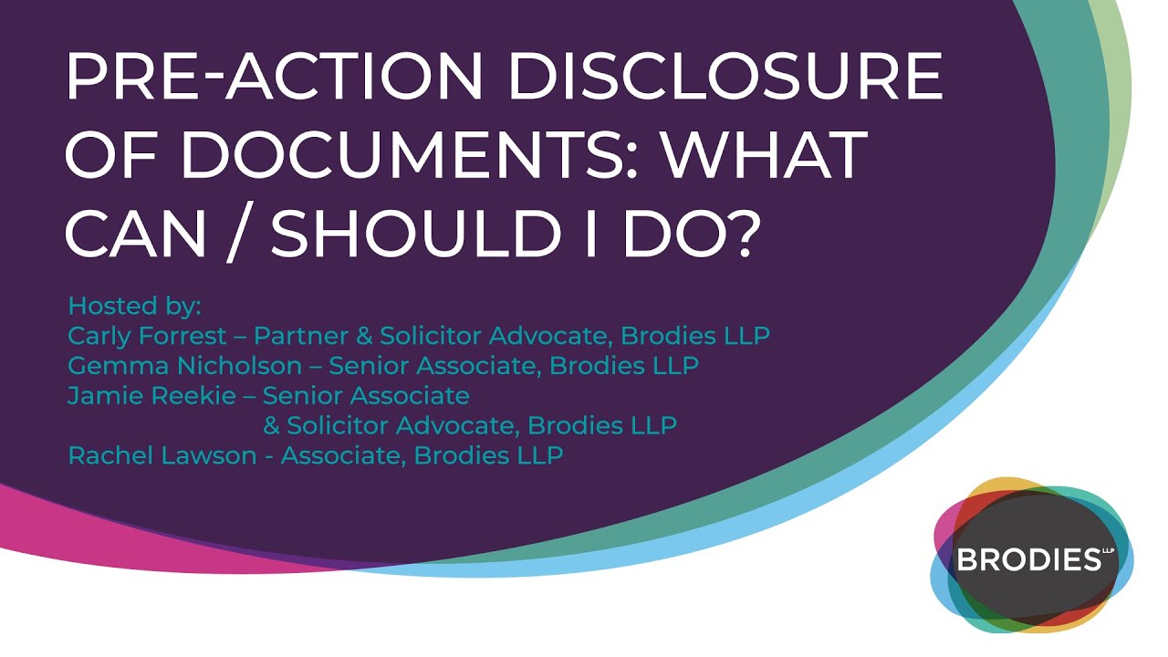 Pre-action disclosure of documents: what can / should I do?