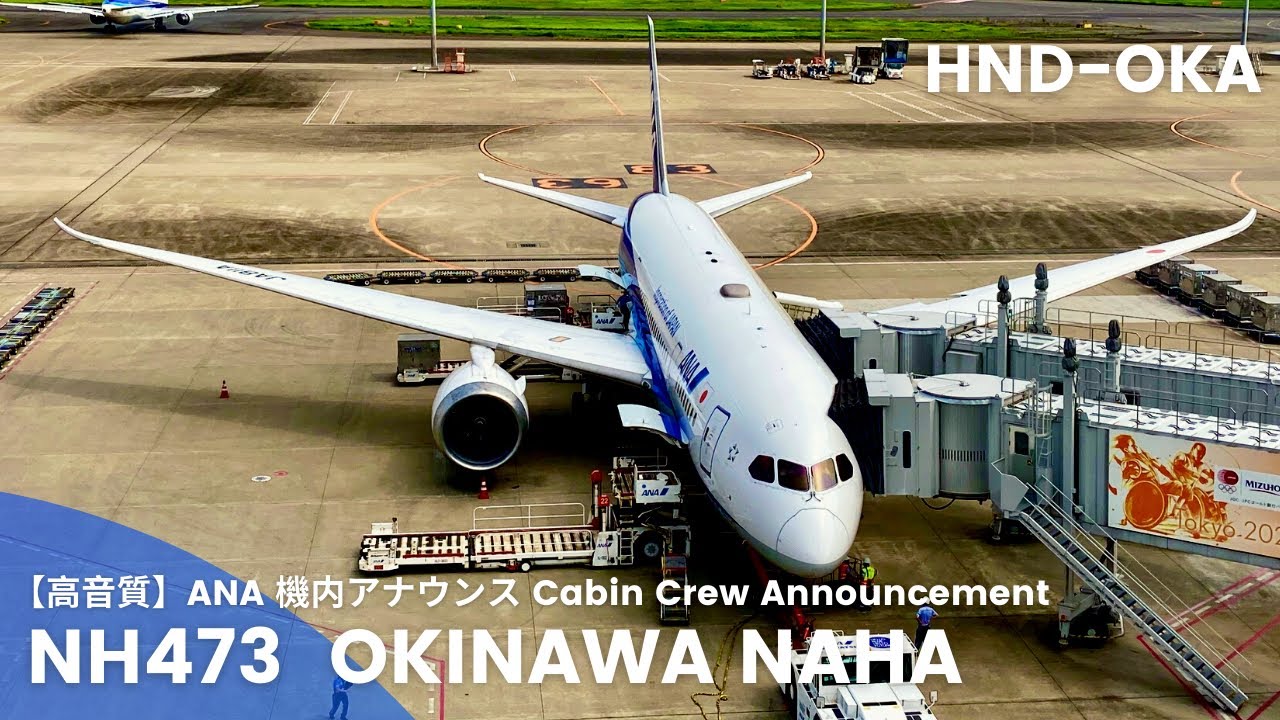 【高音質】NH473便 那覇行き 機内アナウンス/NH473 Flight to Naha Cabin Crew Announcement(B787-8)