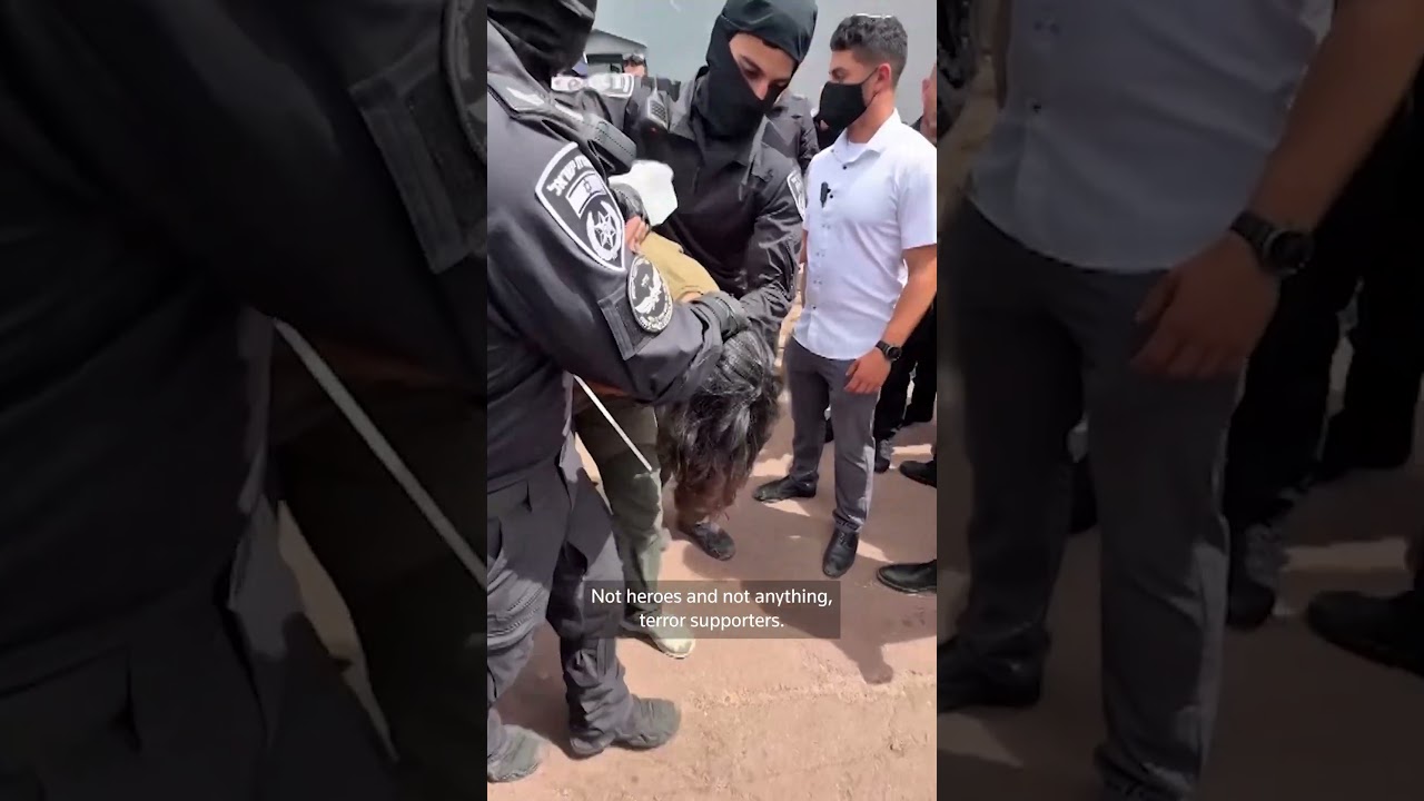 Израильская полиция, по-видимому, заставляет активистов &laquo;флотилии свободы&raquo; стоять на коленях со с...