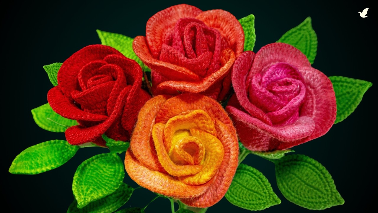 🌹 Cómo Tejer Rosas a Crochet - Hermosas y Fáciles de Hacer 😍 | Tutorial Paso a Paso