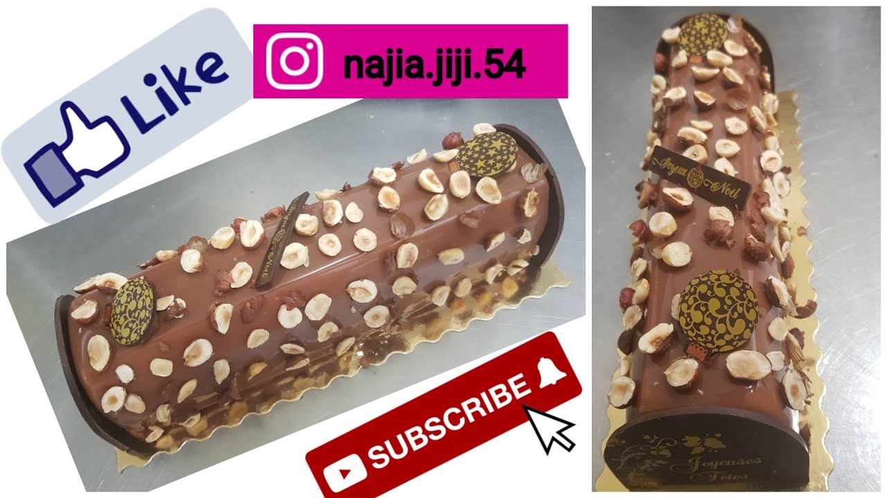 Bûche 💯{  2021  } 💯Praline  Noisette  chocolat aux lait