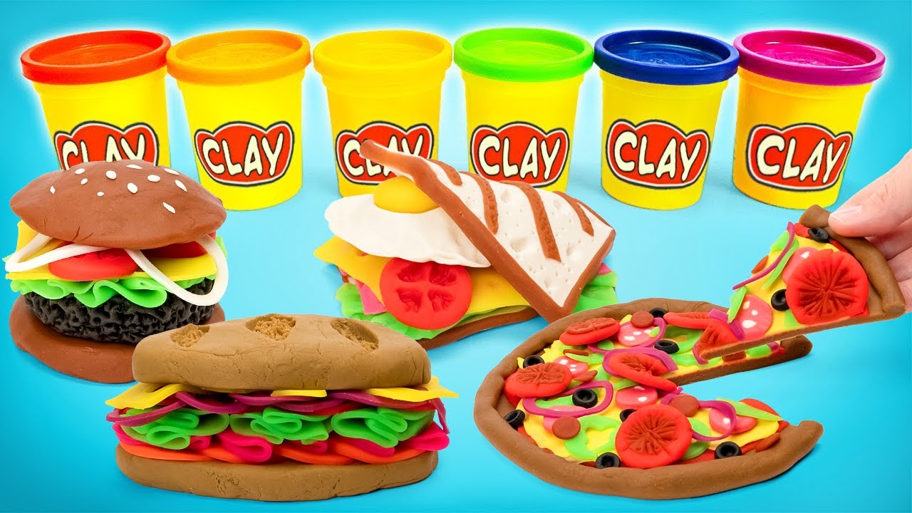 Pychota! 😋 Tworzymy kanapki, burgery i pizzę z modeliny! 🍕🍔