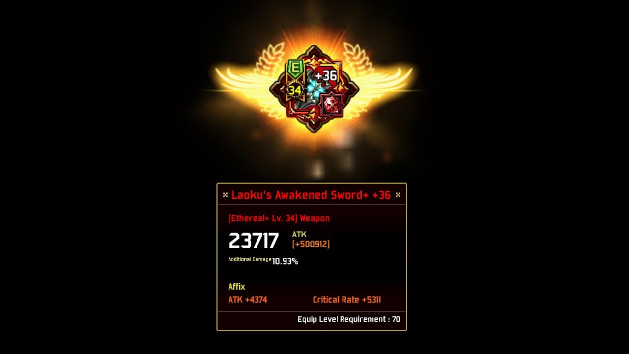 Kritika white knights - Demon blade +34 sword and World boss