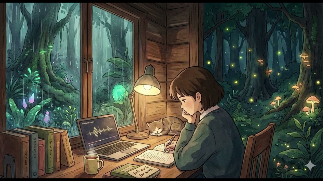 Rainy Forest Study Music 🌧️🌲 | Calm Lofi & Ambient for Deep Focus