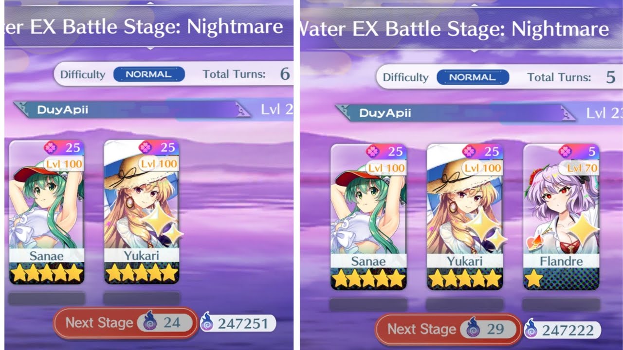 [Touhou LostWord] Water EX Nightmare C3 Sanae + Yukari duo/switch duo clear