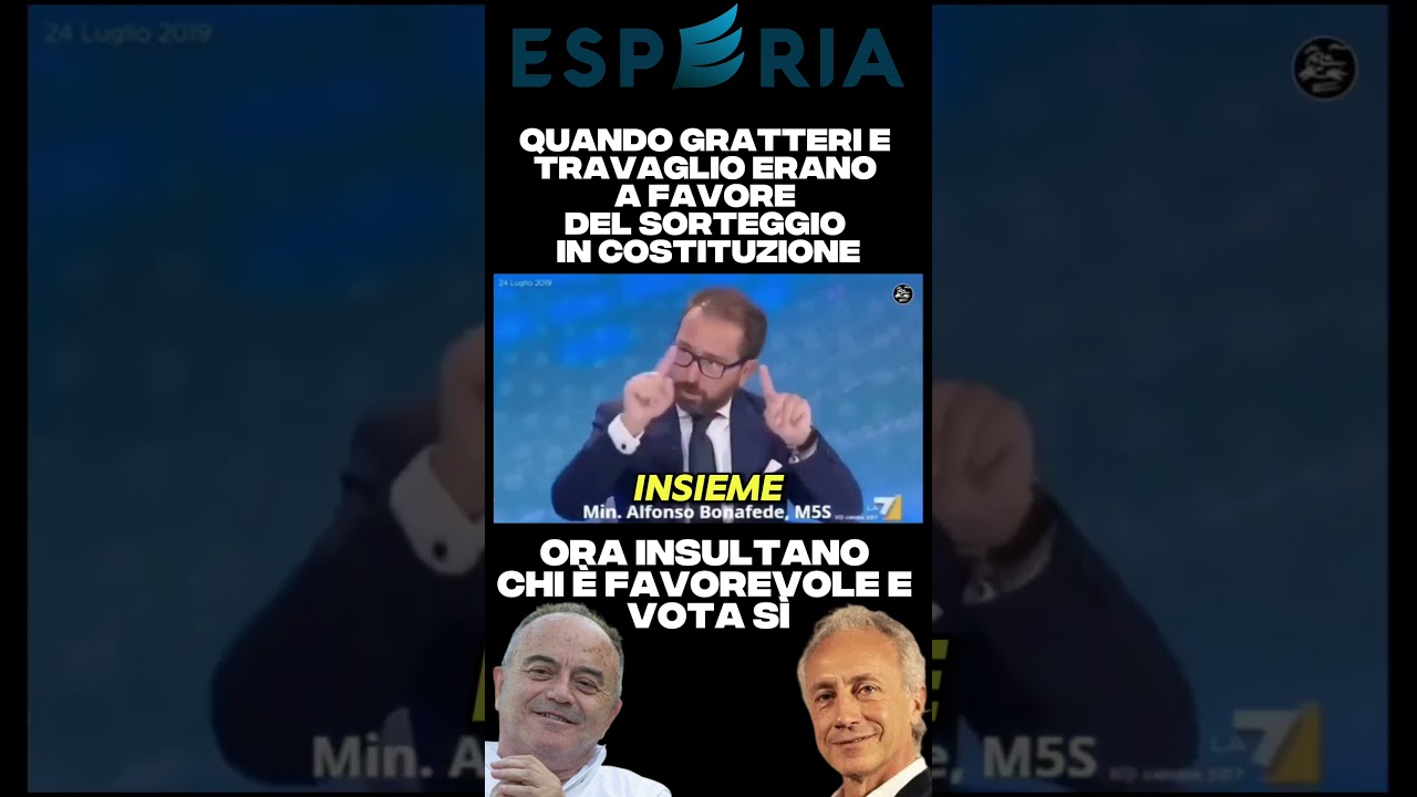 Quando Gratteri e Travaglio erano a favore del sorteggio in Costituzione. Ora insultano chi vota s&igrave;