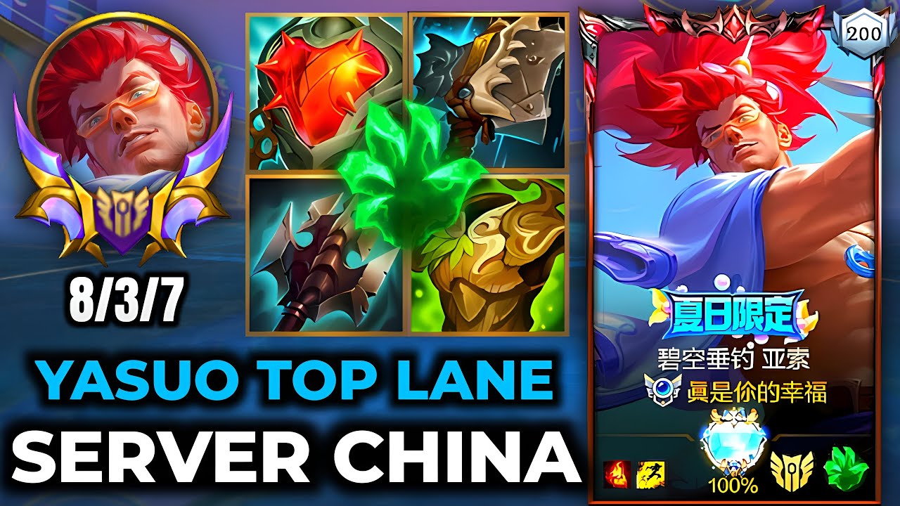 Yasuo Wild Rift China - Build, Runes, Season 17 - Gameplay Summer Party Yasuo