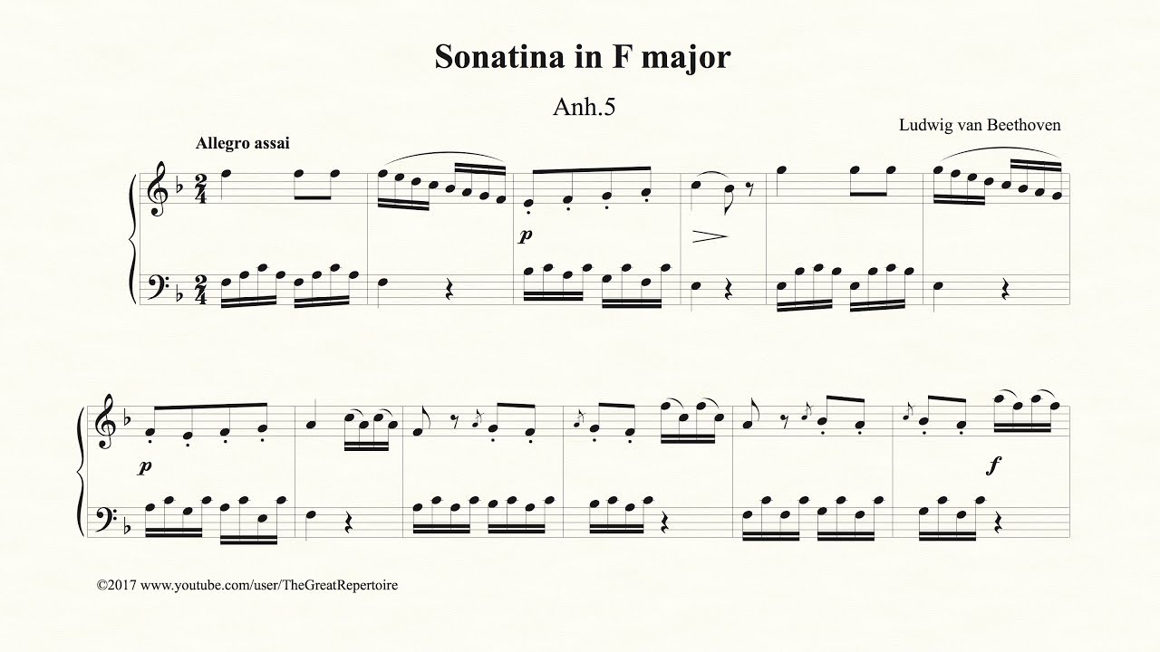 Beethoven, Sonatina in F major, Anh 5, Harpsichord