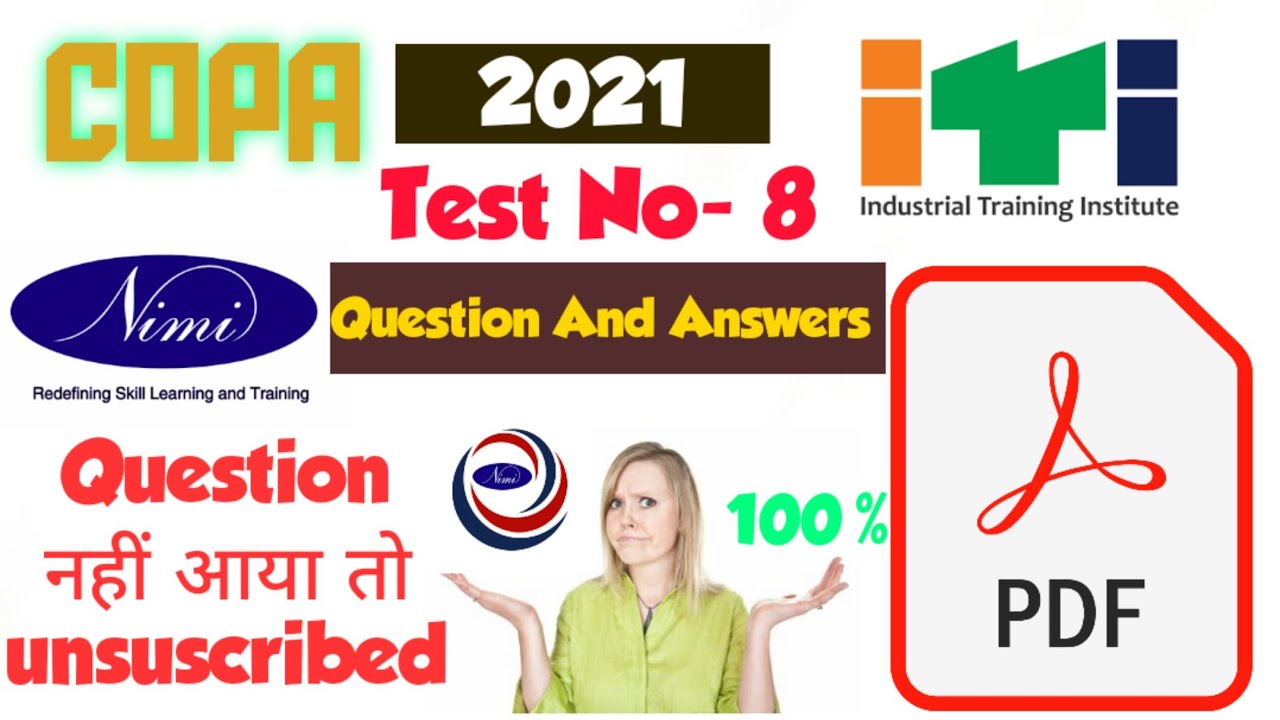 ITI COPA NiMi App Question & Answer 2021 || nimi mock test Question || Hindi PDF base ||Test 8
