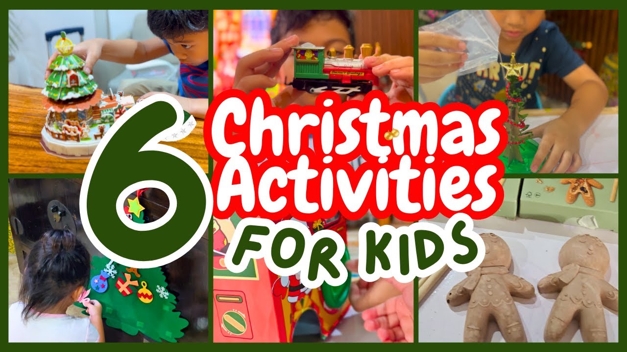 6 EASY & FUN Christmas activities ideas for kids at toddlers at home| Crafts games DIY decorations