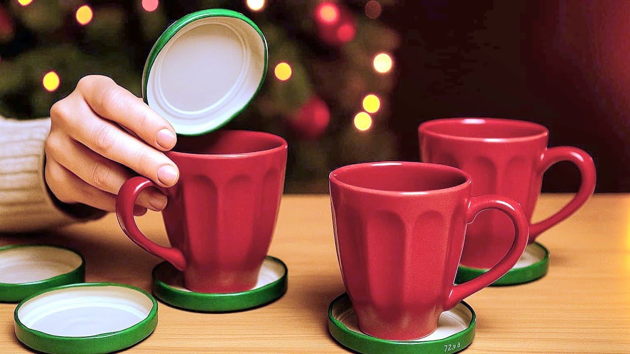 A GREAT AND FASCINATING IDEA FROM OLD MUGS AND JAR LIDS! 😍✨