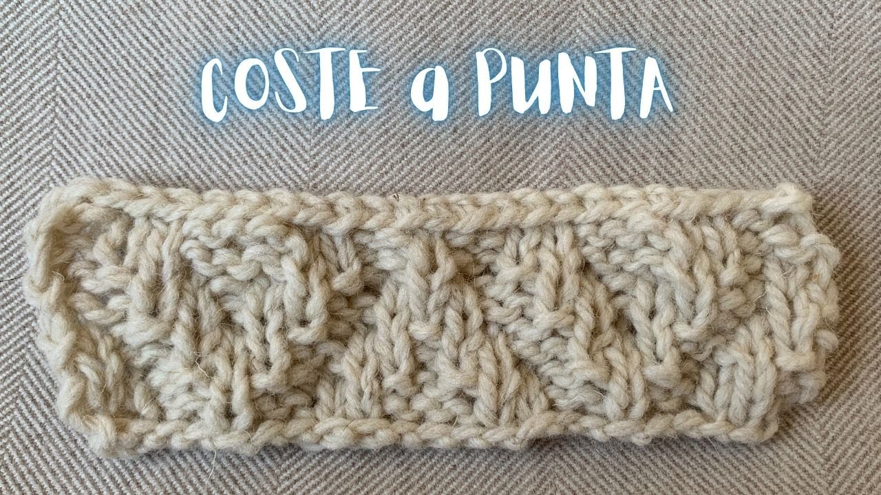 Coste a Punta - Come fare una maglia diagonale con disegno a punte verticali