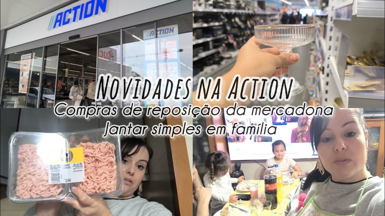 Tour Action + comprinhas|Compras reposição Mercadona|Jantar simples em família❤️#vlog#action#compras