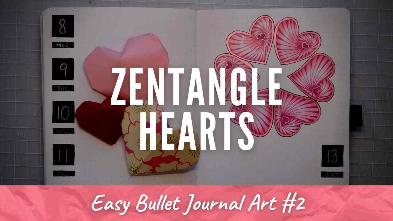 How to Draw Valentine's Day Zentangle Hearts - Zentangle Tutorial