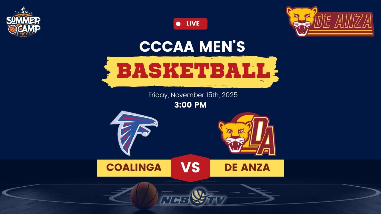 Coalinga vs De Anza College Men's Basketball LIVE 11/15/25