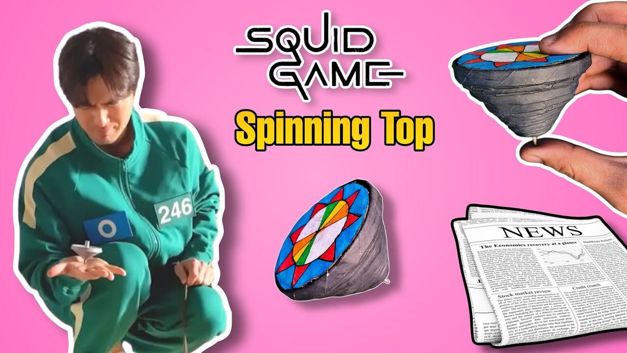 How To Make A Spinning Top From Squid Game | SQUID GAME TOYS | News Paper Spinning Top