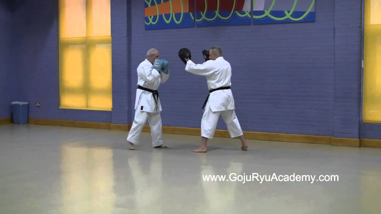 Sensei Ernie Molyneux and Roy Flatt - Goju Ryu Karate Pad Work