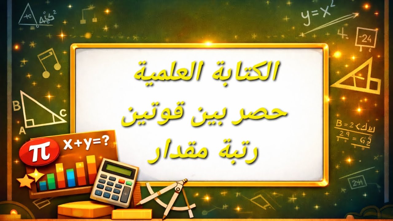 الكتابة العلمية ،حصر بين قوتين،  رتبة مقدار سنة ثالثة متوسط 