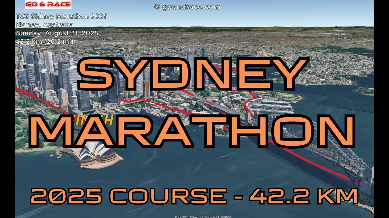 TCS Sydney Marathon 2025: 3D Video Course Map | 42.2 km - Sydney