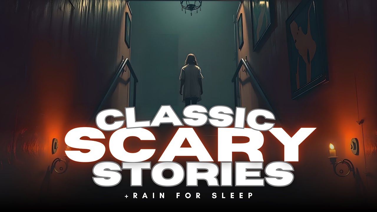 1+ Hours of Classic Horror Stories + rain for sleep 😴 NO ADS, just stories & black screen 