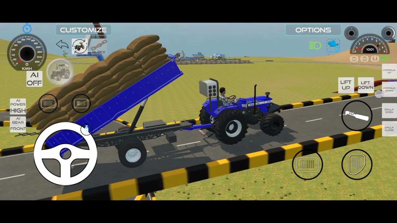 Tractor me bhare anaj ko roling road ke upar flor tak pahuchaya #tractor #trending #3dgame 😎😎