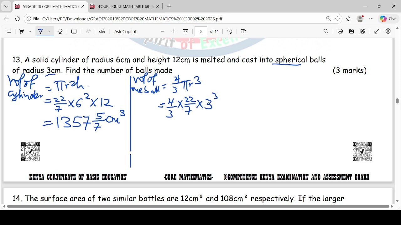 ОБЪЕМ СФЕРЫ - ОСНОВНОЙ КУРС МАТЕМАТИКЫ, 10 КЛАСС