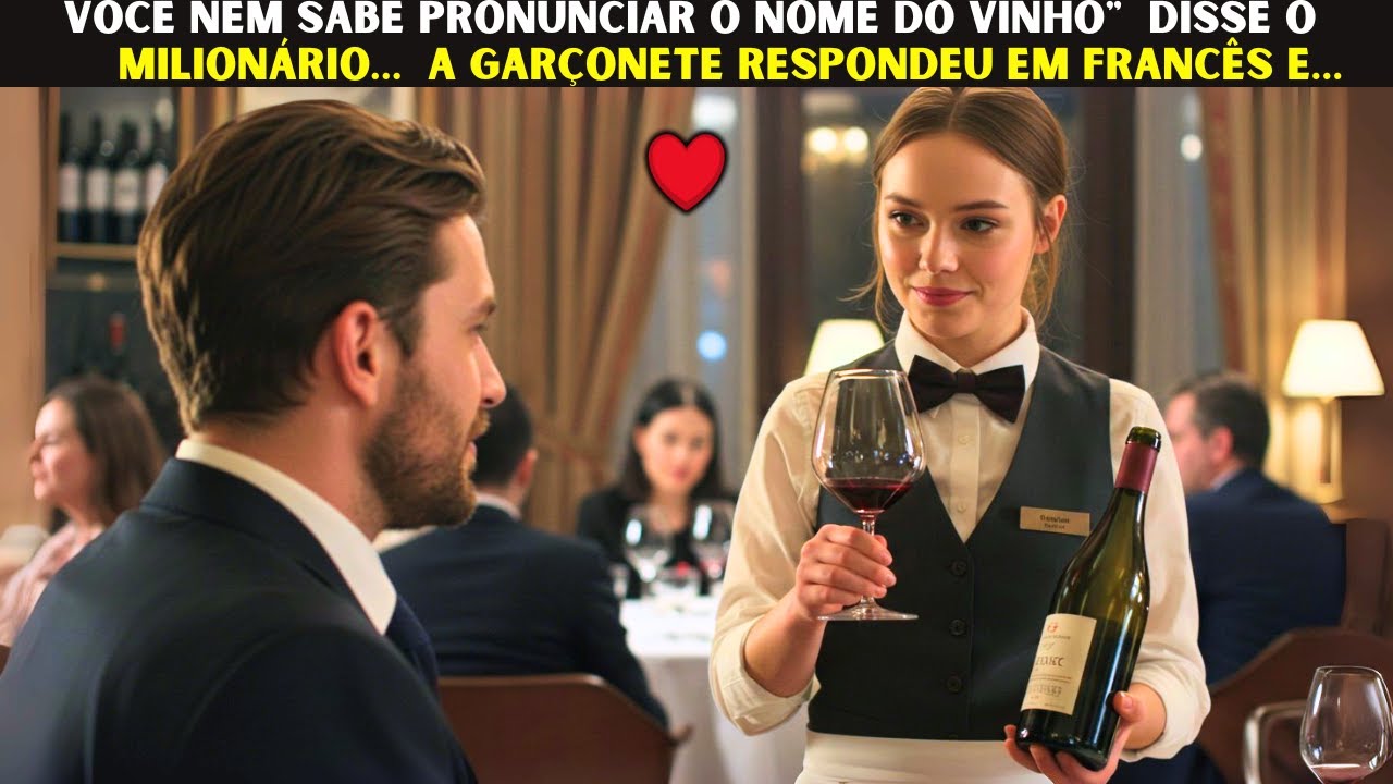 VOCÊ NEM SABE PRONUNCIAR O NOME DO VINHO — DISSE O MILIONÁRIO…  A GARÇONETE RESPONDEU EM FRANCÊS E…