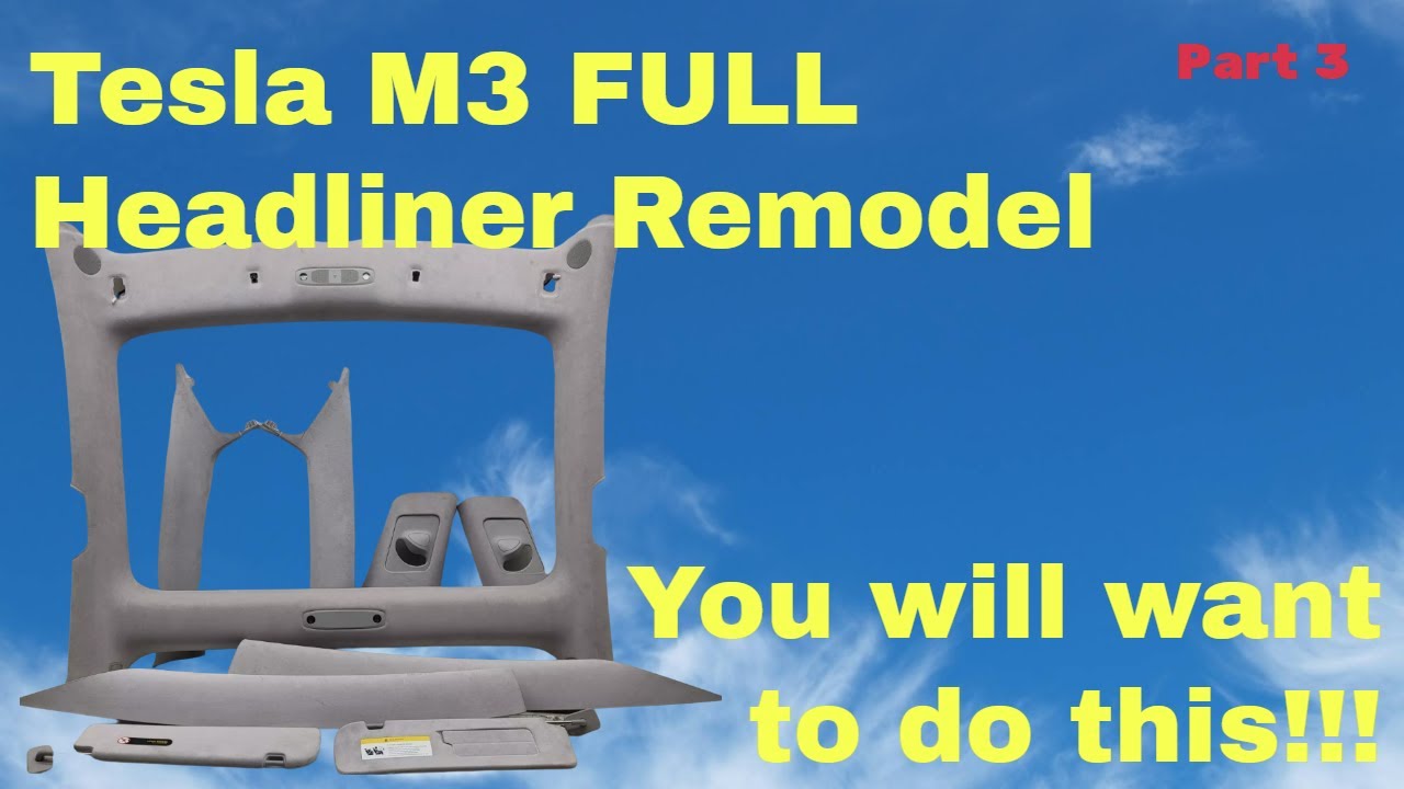 Часть 3 - Снятие обивки потолка Model 3 #model3 #tesla #rpmtesla #headliner #alcantara