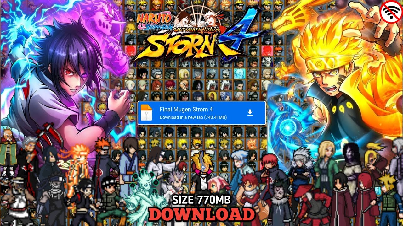 New!! Naruto Shippuden Ultimate Ninja Storm 4 Mugen Android Size 740MB Offline 2024
