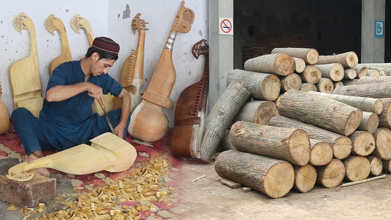 Process of Making an Afghan Rubab From Raw Wood | Creative Wood Working Ideas