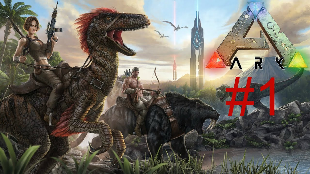 Ark Survival Evolved გეიმფლეი #1 დასაწყისი და ნადირობა (1080p60fps)