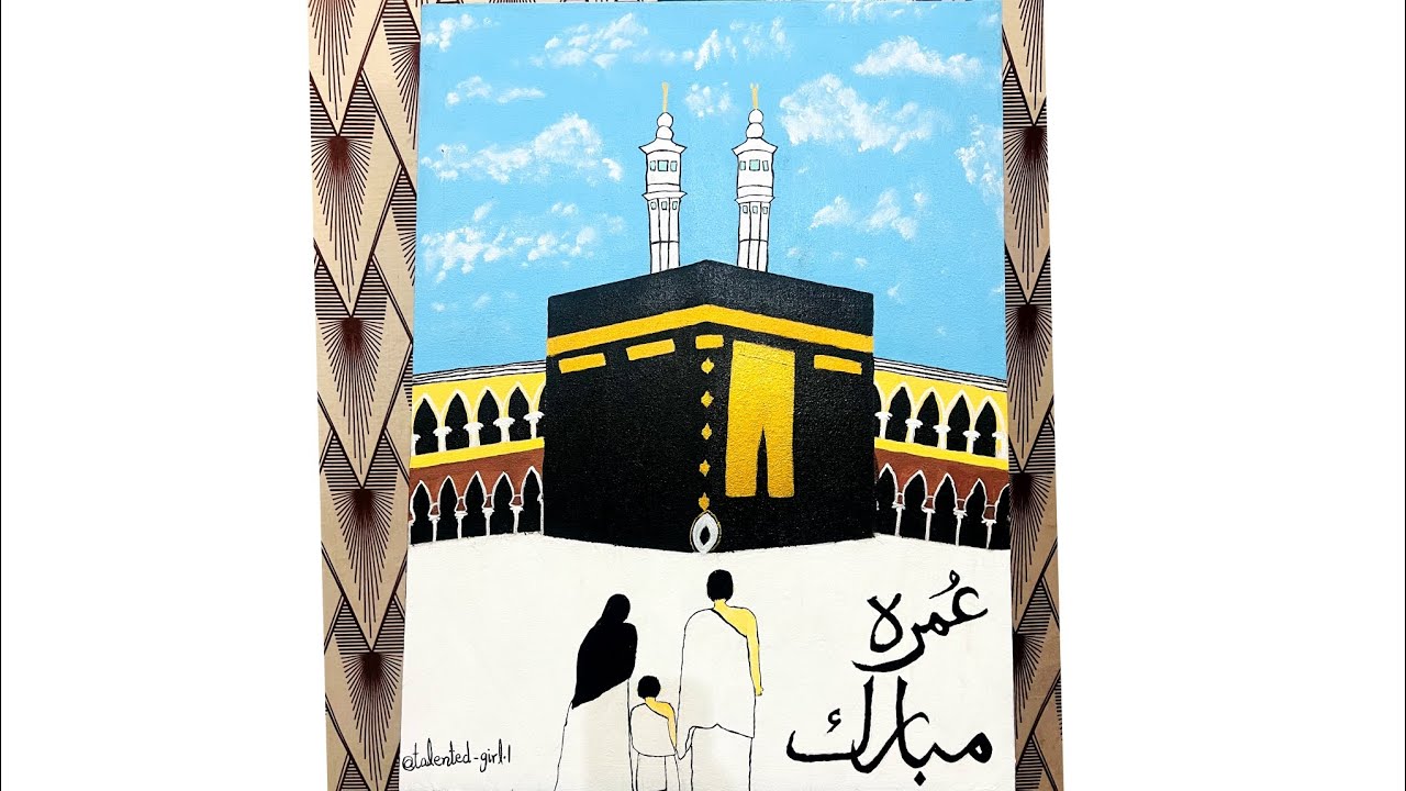 Khana kaaba painting| how to paint kaaba painting with acrylic paint #mecca #haramsharifpainting
