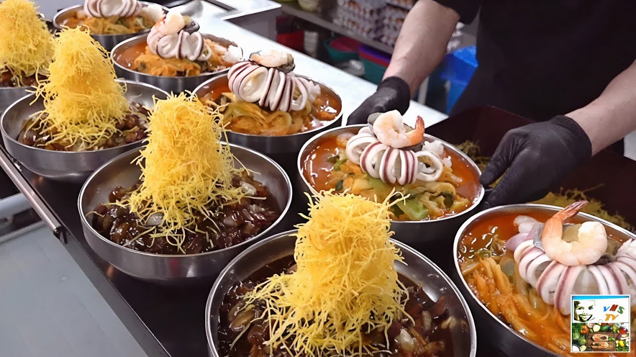 Amazing! Cooking NOODLES 🍜 JAJANGMYEON (Jampong) | Удивительный Приготовление ЛАПШИ 🍜 Джаджангмен