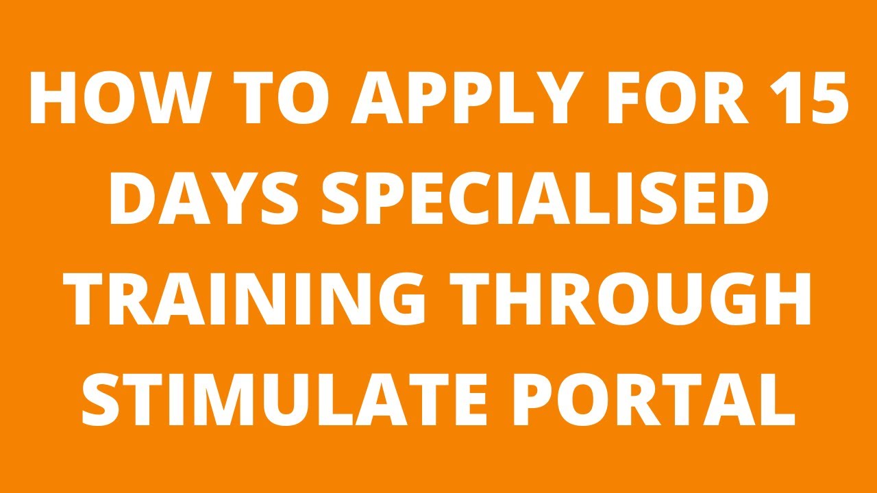 How to Apply for 15 DAYS Specialised Training | Stimulate Portal | ICSI