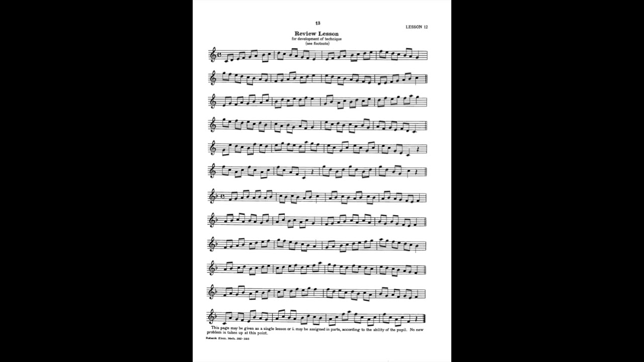 Rubank Elementary Method Saxophone L12 swing articulation