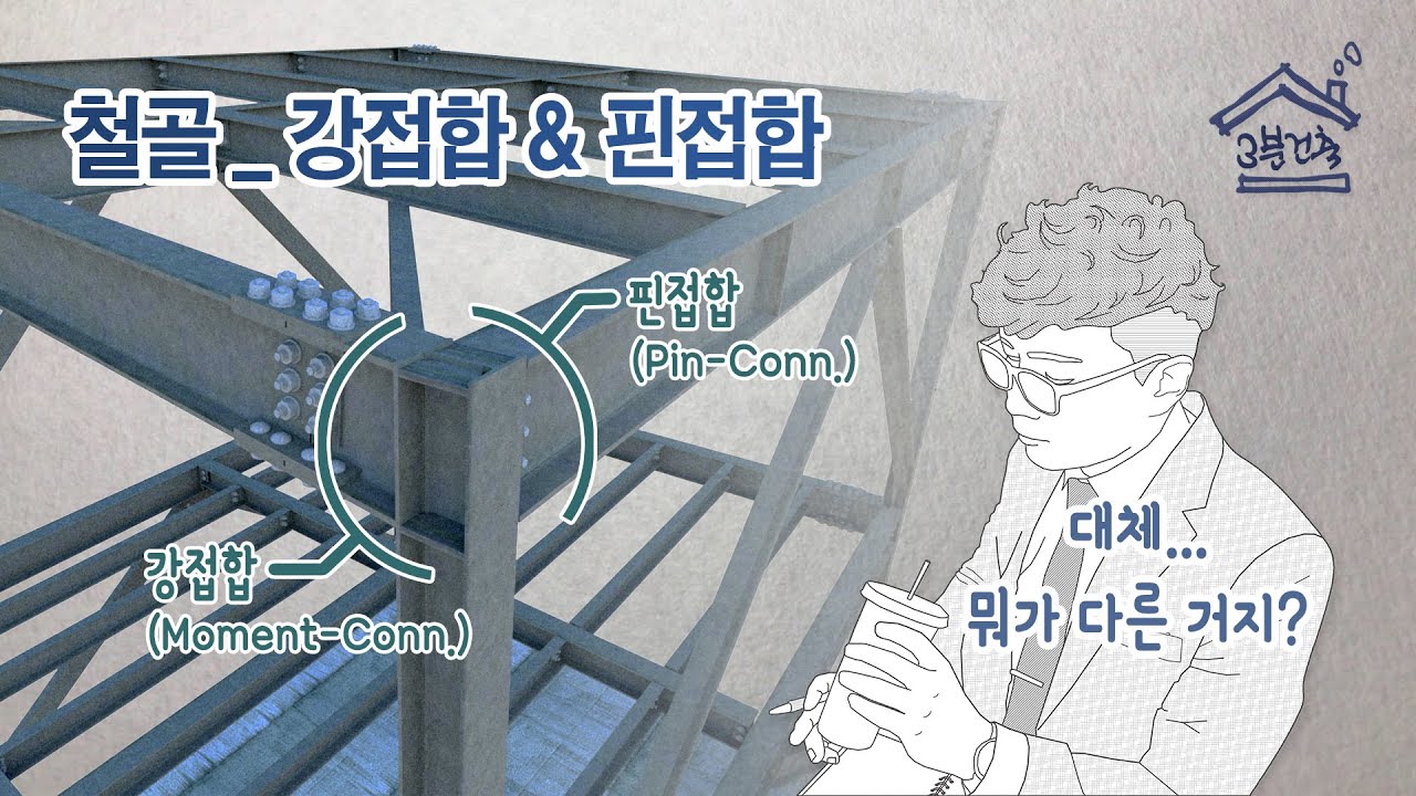 철골 _ 핀접합 / 강접합 (철골 접합의 종류)
