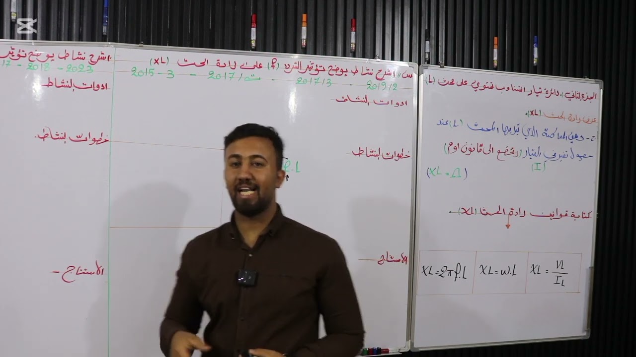 الفصل الثالث //المحاضره الخامسه// نشاط  تغير التردد والحث الذاتي // الاستاذ عقيل عدنان 