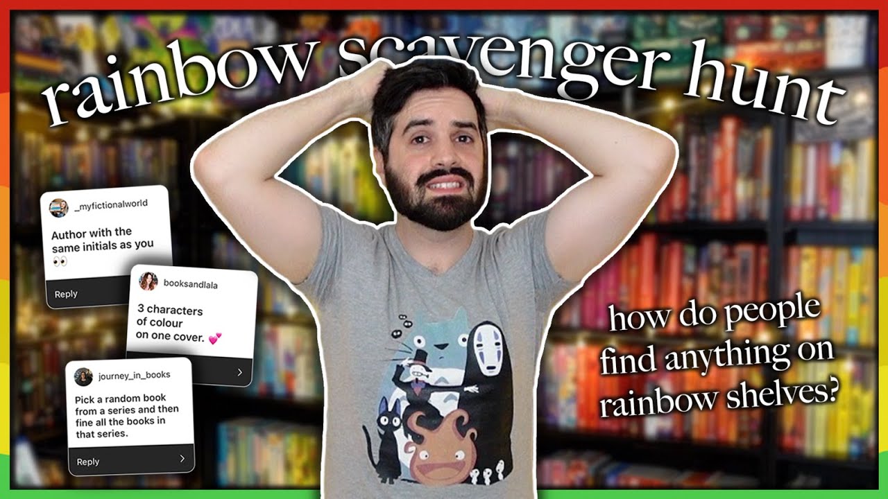 Радужная охота за сокровищами на книжной полке, и этот гей боролся 🤡🌈