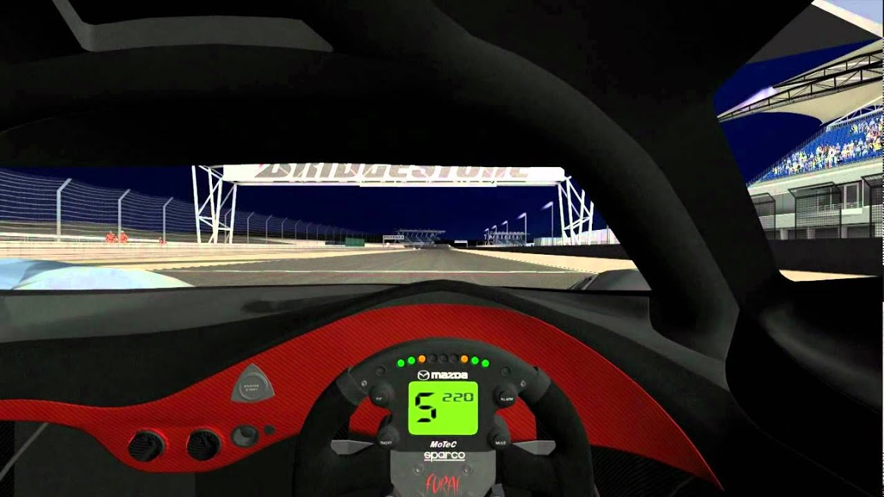 Mazda Furai - Bahrain International Circuit night lap onboard HD - rFactor