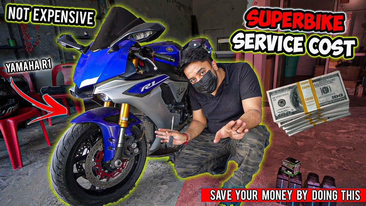 YAMAHA R1 sirf  Rs 5000/- SERVICE COST..Cheapest SUPERBIKE SERVICE..