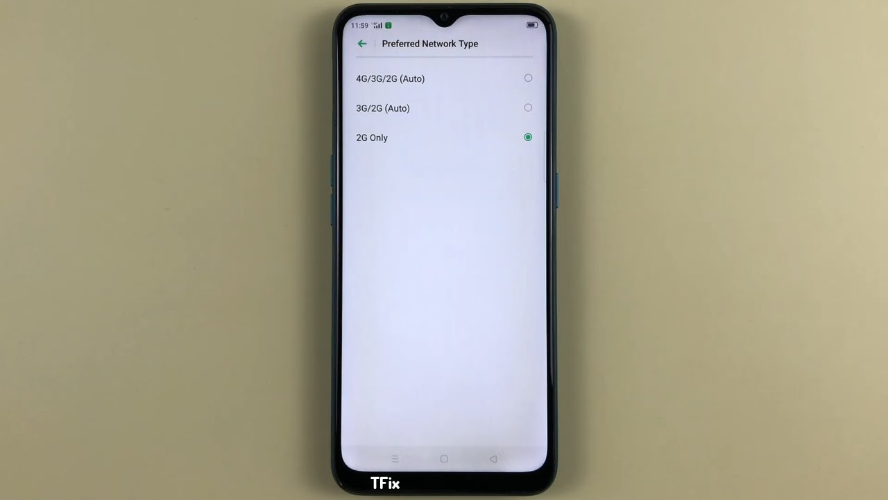 How to change the preferred network type 4G/3G/2G on OPPO A31 Android 9