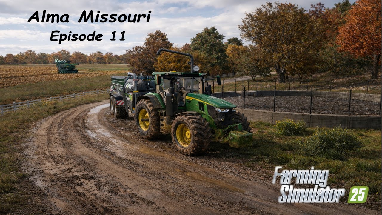 Harvesting CORN, Spreading slurry on field, selling MILK | Alma Missouri | FS25 | Episode #11
