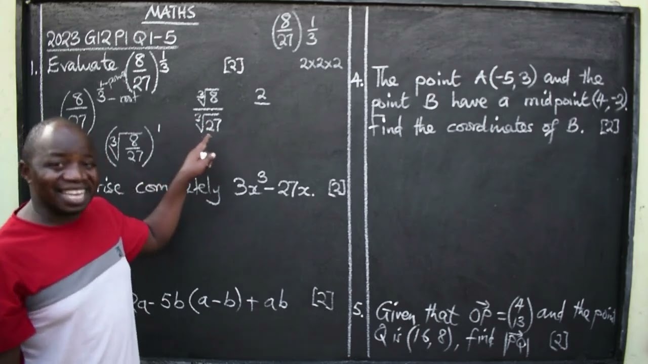 MATHS 2023 G12 P1 Q1 TO Q5