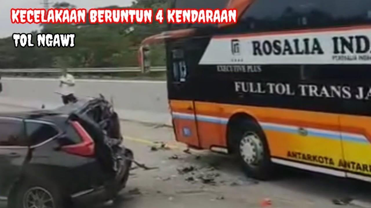 Kecelakaan Bus Rosalia Indah dan Bus Bagong  di Tol Ngawi Solo KM 576 | Perbaikam Jalan Tol Ngawi