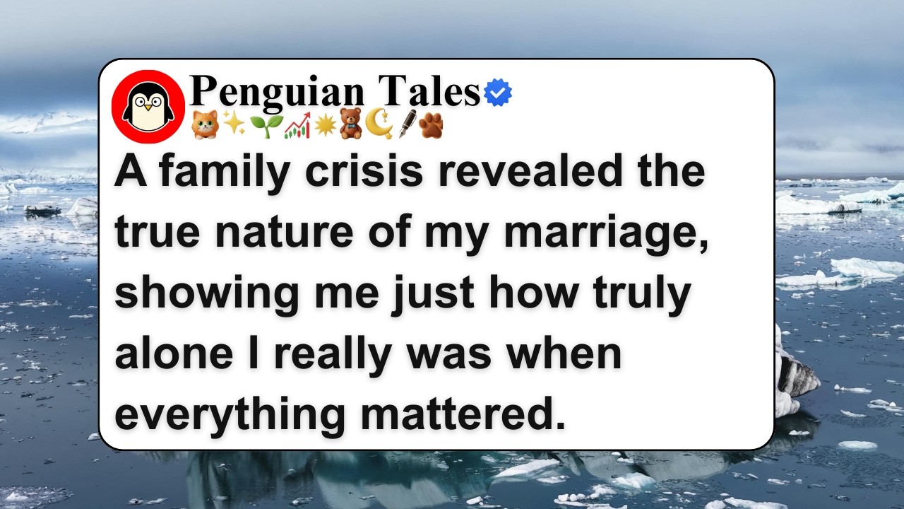 A family crisis revealed the true nature of my marriage, showing me just how truly alone I really...